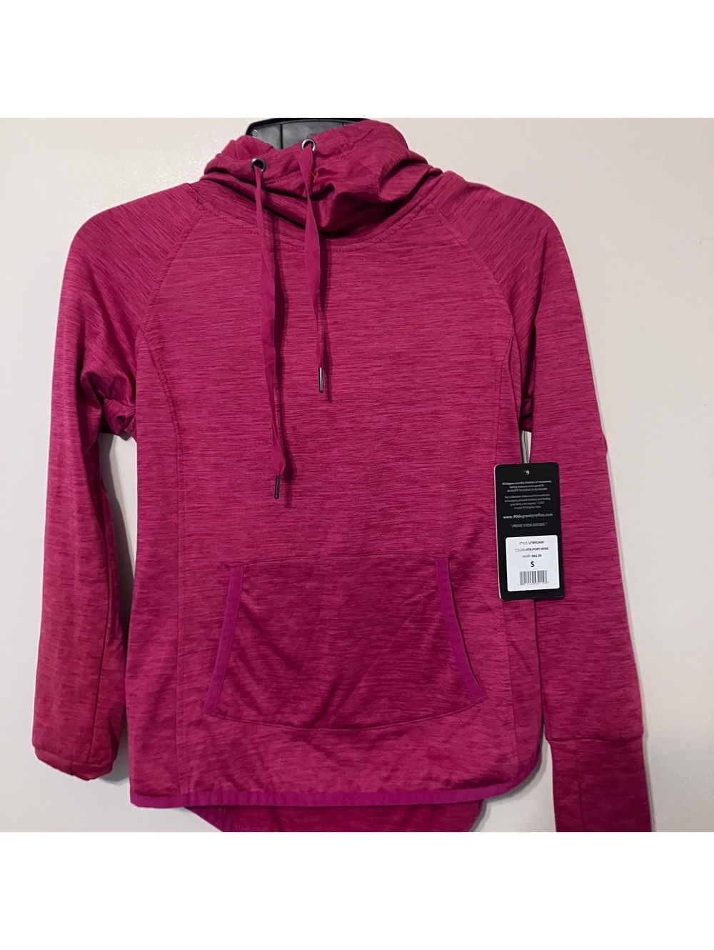 90 Degree by Reflex Sporty Pullover Athletic Hoodie Sweatshirt Women's Small-New